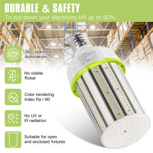 LED Corn Bulb 80W with E39 Mogul Base - 250W-320W MH HPS Equivalent 12000 Lumens - 5000K Daylight White - IP64 Waterproof 120-277V/480V - UL cUL DLC Listed - Image 5