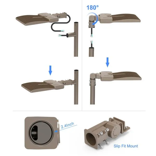 320w led parking lot lights with photocell